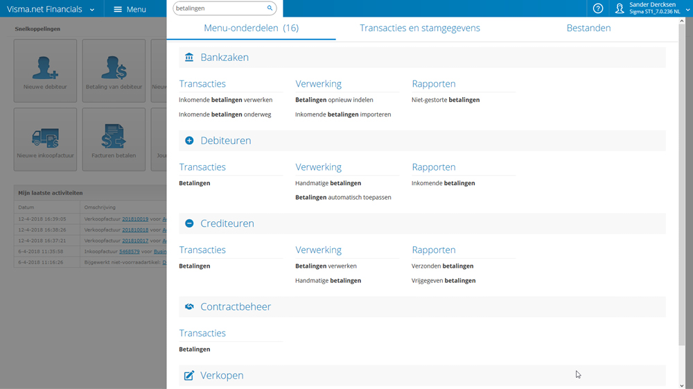 Nieuwe zoekfunctie in Visma.net