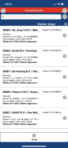BrancheView App met AccountView: klanthistorie raadplegen