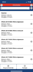 BrancheView App met AccountView: activiteiten