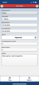 BrancheView App met AccountView: activiteit