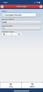 BrancheView App met AccountView: orderregel