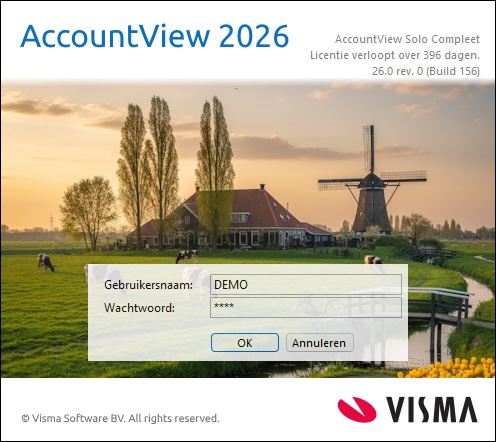 Nieuw inlogvenster voor AccountView Solo